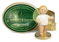 Wendt&Kühn Figuren>Weggefährte mit Metallsockel Engel mit Laterne in