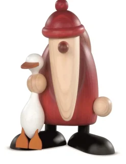 Köhler Kunsthandwerk Figuren>Weihnachtsmann mit Weihnachtsgans Auguste, groß