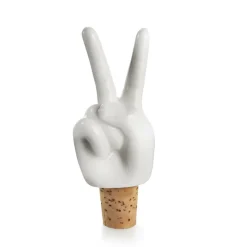Donkey Barzubehör>Weinstopper Peace Hands / Flaschenkorken / weißca