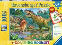 Ravensburger Kinderpuzzle>Welt der Dinosaurier - Puzzle 100 Teile