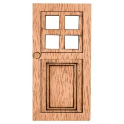 Det Gamle Apotek Dekoration>Wichteltür eckig Holz 14cm