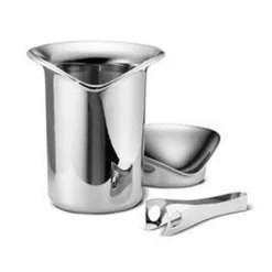 Georg Jensen A/S Barzubehör>Wine & Bar Eiseimer mit Zange Edelstahl