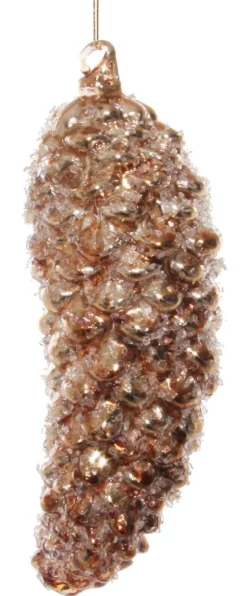 Shishi AS Baumschmuck Und Zubehör>Zapfen, glas, 14cm, antique braun gefrostet